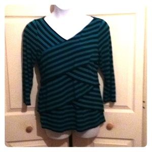 Vince Camuto Layered, Mock Wrap Long Sleeve, XL